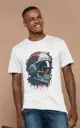 Skull helmet pure cotton round neck tshirts 