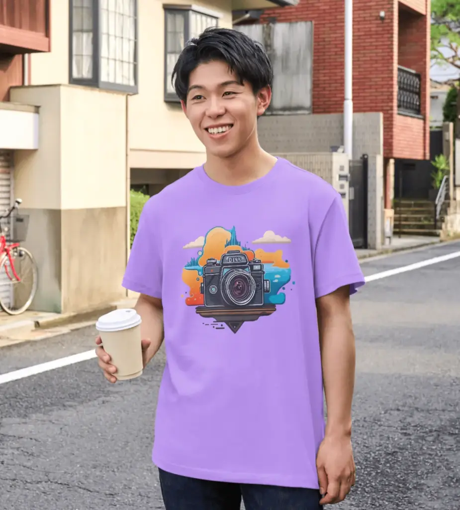 Camera pure cotton round neck tshirts 