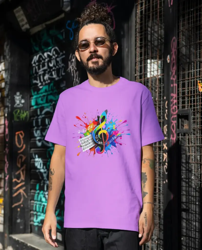 Music tune pure cotton round neck tshirts 