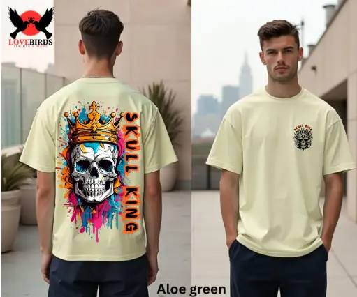 Skull king pure cotton oversized T-shirts 