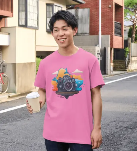 Camera pure cotton round neck tshirts 